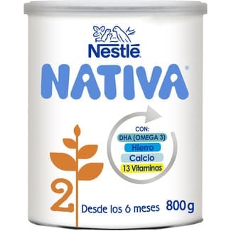 2 Leche de Continuación desde los 6 Meses sin Aceite de Palma Nestle Nativa