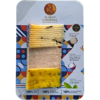 Tabla de Quesos Oveja Trufado, Mezcla con Vino Ribera del Duero y Mezcla con Cúrcuma el Gran Cardenal