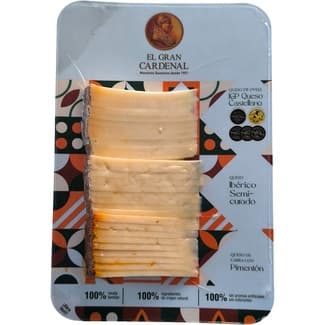 Tabla Queso Castellano, Queso Ibérico Semi y Queso de Cabra con Pimentón el Gran Cardenal