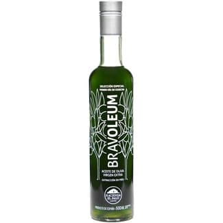 Aceite de Oliva Virgen Extra Extracción en Frío Selección Especial Primer Día de Cosecha Bravoleum