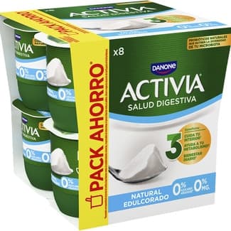 Zero Bífidus Natural Desnatado 0% M.g. Edulcorado Pack 8 Pack Ahorro Danone Activia 120 G