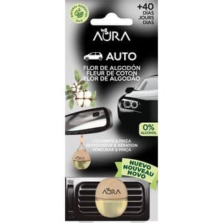 Ambientador de Coche Flor de Algodón Colgante & Pinza Aura