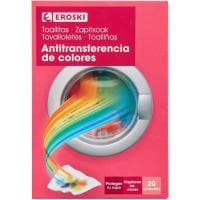 Toallitas Antitransferente Color Eroski, Caja 20 Unid.