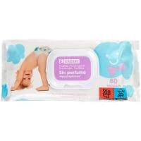 Toallitas sin Perfume Eroski Bebé, Paquete 80 Uds