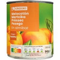 Melocotón en Almíbar Ligero Eroski, Lata 480 G