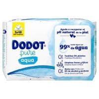 Toallita Aqua 0% Plástico Dodot, Pack 3x48 Uds