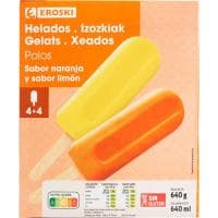 Mini Polo de Naranja y Limón Eroski, Pack 8x80 Ml