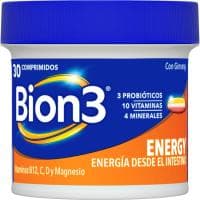 Vitaminas B12, C, D y Magnesio Energy Bion3, Bote 30 Comprimidos