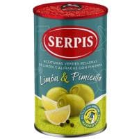 Aceitunas Rellenas de Limón y Pimienta Serpis, Lata 130 G