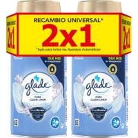 Ambientador Auto Ropa Limpia Glade, Recambio 2 Uds