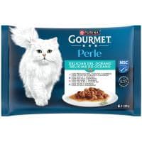 Alimento Simply Sea para Gato Gourmet Perle, Pack 4x85 G