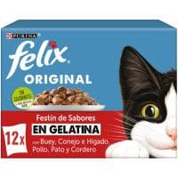 Selección de Carnes en Gelatina Félix Original, Pack 12x85 G