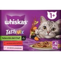 Alimento en Salsa para Gato Whiskas Selección Chef, Pack 4x85 G
