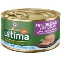 Alimento Pescado del Océano Gato Esterilizado Ultima, Lata 85 G