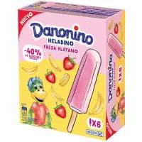 Polo Danonino de Fresa y Plátano Danonino, 6 Uds, Caja 210 G