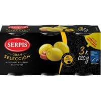 Aceitunas Rellenas Gran Selección Serpis, Pack 3x120 G