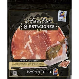 8 Estaciones Jamón Curado Corte a Cuchillo en Lonchas DOP Teruel Aire Sano 80 G