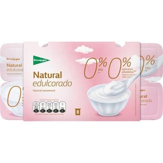 Yogur Natural Edulcorado Desnatado 0% M.g. 0% Azúcares Añadidos Pack 8 el Corte Ingles