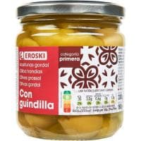 Aceitunas Gordal con Guindilla Eroski, Frasco 180 G