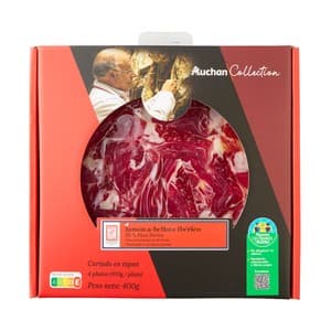 Alcampo Cultivamos LO Bueno Estuche con Sobres de Jamón de Bellota Ibérico (50% Raza Ibérica), Cortado en Tapas 4 X 100 G. 400 G