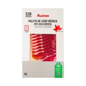 Alcampo Cultivamos LO Bueno Paleta Ibérica de Cebo (50% Raza Ibérica), Cortada en Lonchas 80 G.