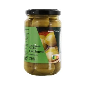 Alcampo Gourmet Aceitunas Verdes Gordal con Hueso 200 G.