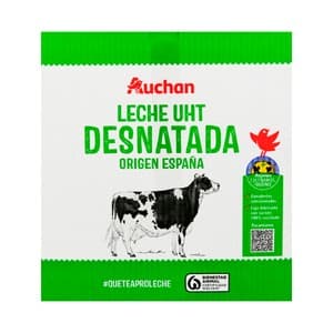 Alcampo Cultivamos LO Bueno Leche de Vaca Desnatada, de Origen Española 6x1 L. 6000 ML