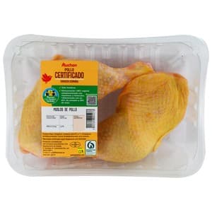 Alcampo Cultivamos LO Bueno Muslos de Pollo Certificado con Piel Bandeja. 375 G
