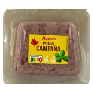 Auchan Paté de Campaña, Elaborado sin Gluten y sin Lactosa 75 G. Producto Alcampo