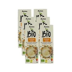 Alcampo Ecológico Bebida Vegetal de Avena Ecológica, sin Azúcares Añadidos 6 X 1 L. 6000 ML