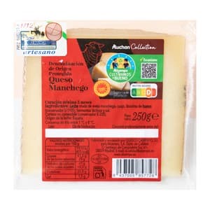Alcampo Cultivamos LO Bueno Queso Manchego DOP Artesanal de Oveja Cuña de 250 G.