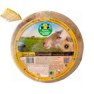 Alcampo Cultivamos LO Bueno Queso de Oveja Semicurado, Leche Cruda - Tapeo 3 a 5 Mm 225 G