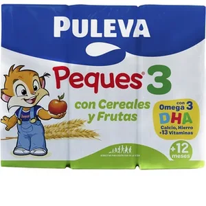 3 Preparado Lácteo con Cereales y Frutas sin Aceite de Palma de 12 a 36 Meses Pack 3 Puleva Peques