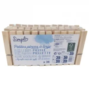 Set 36 Pinzas para la Ropa de Madera Fsc Simpl