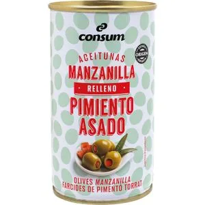 Aceituna Pimiento Asado Lata 150 Gr
