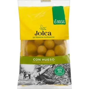 Aceituna Verde Manzanilla Fina con Hueso Pack 3  Jolca 65 G