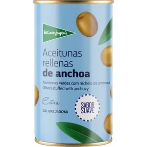 Aceitunas Rellenas de Anchoa Suaves 25% Menos Sal  el Corte Ingles 150 G