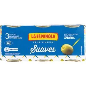 Aceitunas Rellenas de Anchoa Suaves 3 X 50 Gr