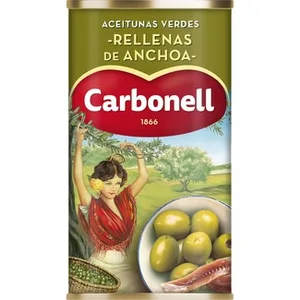 Aceitunas Verdes Rellenas de Anchoa Carbonell 150 G