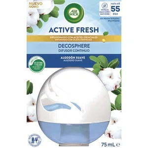 Active Fresh Ambientador Decosphere Algodón Suave con Aceites Esenciales Naturales AIR Wick