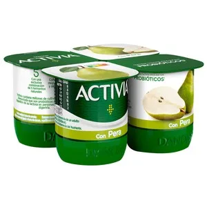 Activia Bifidus con Trocitos de Jugosa Pera de Danone 4 X 120 G. 480 G