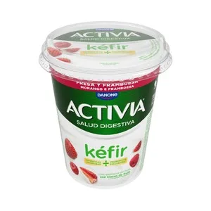 Activia de Danone Kefir con Trozos de Fresa y Frambuesa 380 G.