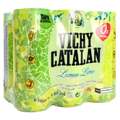 Agua con Gas Lima - Limón Vichy Catalan Paq. de 6 Latas