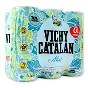 Agua con Gas Menta Vichy Catalan Paq. de 6 Latas de 33 Cl