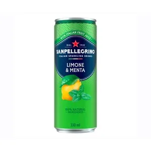 Sanpellegrino Agua con Gas Mineral Sabor Limón y Menta 330 Ml.