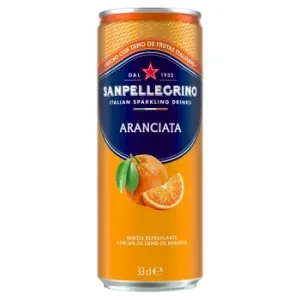 Agua con Gas Sabor Naranja San Pellegrino Lata 33 Cl.