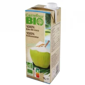 Agua de Coco 100% Natural Ecológico Carrefour Bio Brik 1 L.
