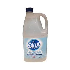 Agua Destilada o Desionizada, 2 Litros, la Salud. 2000 ML
