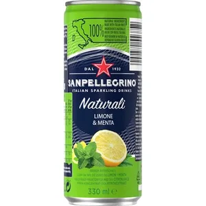 Agua Mineral Natural con Gas con Sabor Limón y Menta  SAN Pellegrino 33 CL