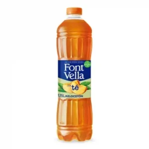 Agua Mineral Natural Font Vella con Té y Sabor a Melocotón 1,15 L.